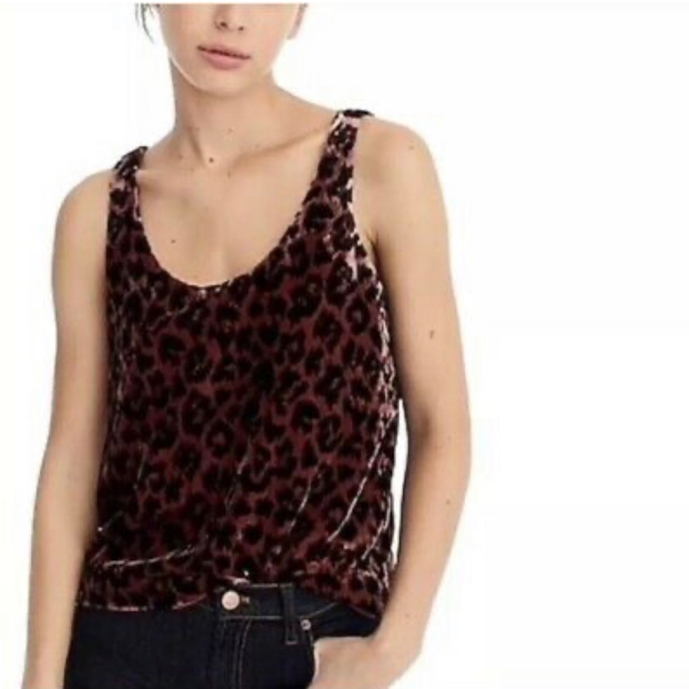 Velvet Black and Pink Cheetah J Crew Always Tank